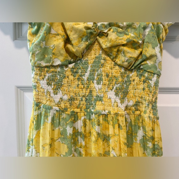 Free People Sundrenched Floral Tiered Maxi Sundress Yellow Size Medium - Picture 4 of 13